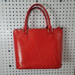 Folli Follie Red Patent Logomania Handbag